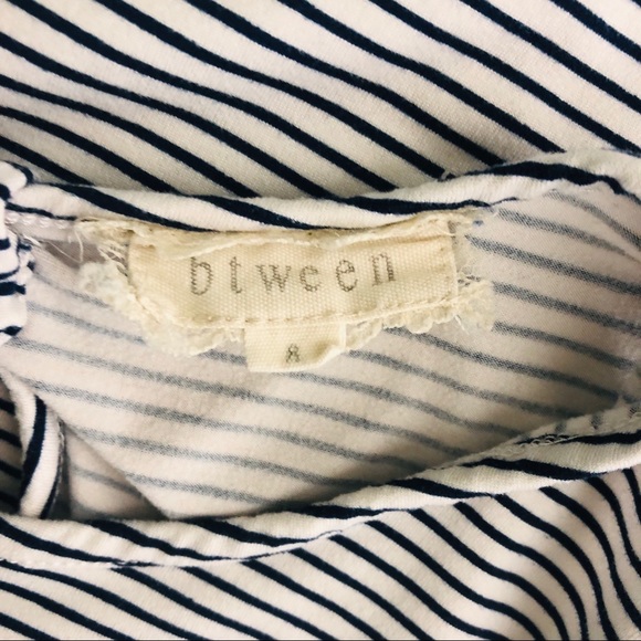 Striped summer waist crop cold shoulder Miss shirt - Picture 7 of 8